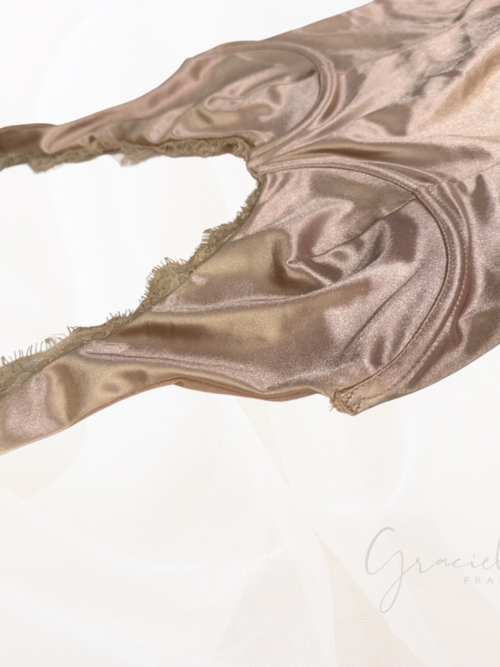 Forever 21 Light Beige Satin Bodysuit - Picture 3 of 5
